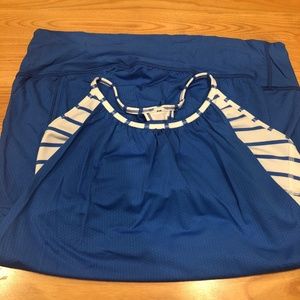 Lululemon No Limits Blue and White Tank